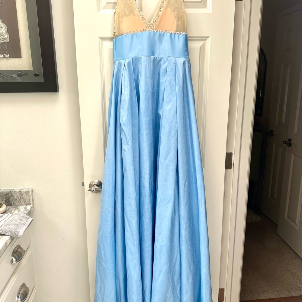 Blue Hebeos Size Small 4/6 dress long Sequins Jewels - Picture 4 of 8
